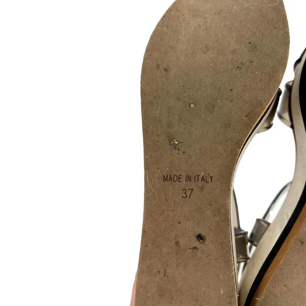 Fendi Black White & Tan Flat Platform Sandal European Size 37 EUCEUC - Picture 11 of 12